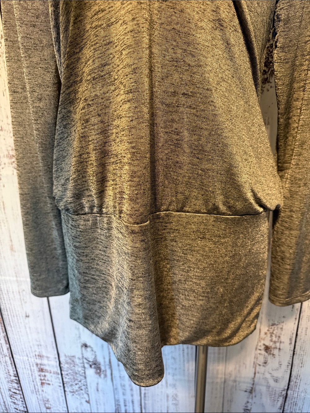 White House Black Market Gray Layered Long-Sleeve Tunic - Picture 4 of 5